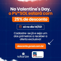 <strong>Leia mais sobre</strong><br />25% no PV*SOL - não perca o desconto do Valentine´s Day! 25% no PV*SOL - não perca o desconto do Valentine´s Day!