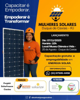 <strong>Leia mais sobre</strong><br />Mulheres Solares Caxias: projeto capacita moradoras da Baixada Fluminense para o mercado de energia limpa Mulheres Solares Caxias: projeto capacita moradoras da Baixada Fluminense para o mercado de energia limpa