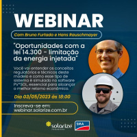 <strong>Leia mais sobre</strong><br />Gravação do webinar: oportunidades com a lei 14.300 - limitação da energia injetada Gravação do webinar: oportunidades com a lei 14.300 - limitação da energia injetada