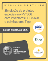 <strong>Leia mais sobre</strong><br />Gravação do webinar: Simulação de projetos com otimizadores TIGO e inversores PHB no PV*SOL Gravação do webinar: Simulação de projetos com otimizadores TIGO e inversores PHB no PV*SOL