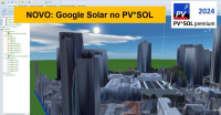 <strong>Leia mais sobre</strong><br />NOVO: PV*SOL carrega agora o cenário 3D do Google Solar NOVO: PV*SOL carrega agora o cenário 3D do Google Solar